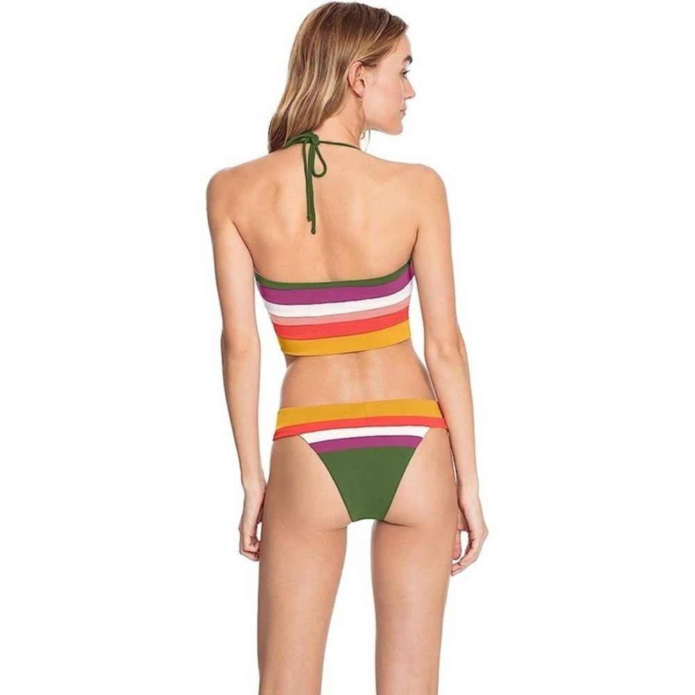 NWOT Robin Piccone XL Suzie Color Block Banded Bikini Bottom 112041 - Picture 3 of 5
